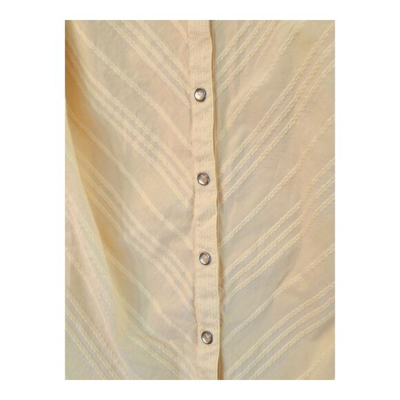 Vintage Faded Glory Stretch Shirt Pearl Snap Butter Yellow Cotton Blend 22W 24W - Picture 5 of 15